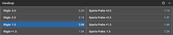 Tipsport kurz play off CHL Rögle BK vs. Sparta Praha