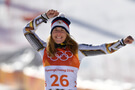 Lyžování Ester Ledecká získává zlatou medaili v superobřím slalomu na ZOH 2018 - Zdroj ČTK, AP, Christophe Ena