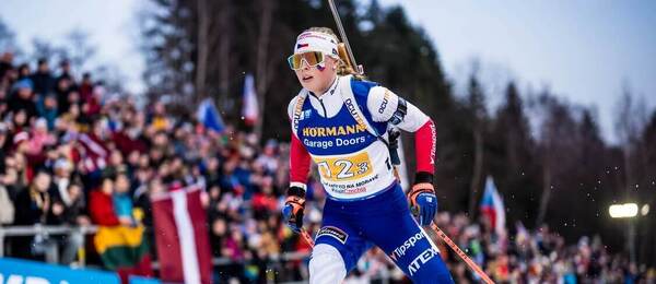 BIatlon, Ilona Plecháčová během štafety, SP v Novém Městě na Moravě