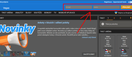 Tipsport - přihlášení
