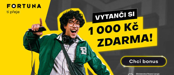 Fortuna - získejte bonus 1000 Kč zdarma za registraci a vklad