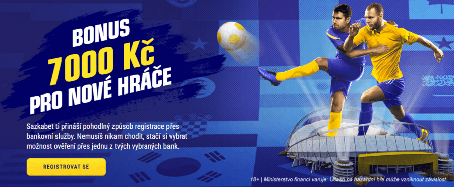 Sazkabet - bonus 7000 Kč pro nové hráče