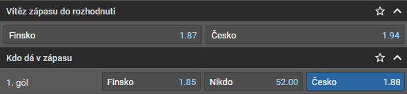 Tip na hokej Finsko vs Česko [28.4.] živě - Euro Hockey Tour/České hokejové hry 2022