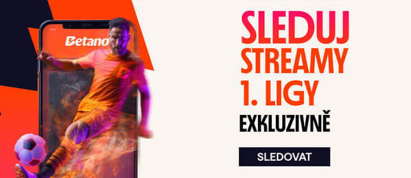 Sledujte live streamy 1. české fotbalové ligy zdarma na Betano TV