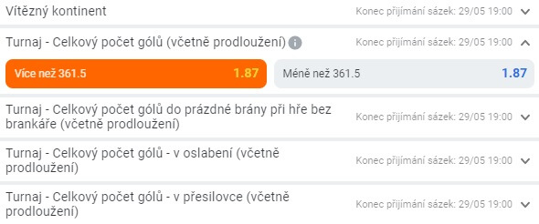 Betano - tip na počet gólů na MS v hokeji 2022