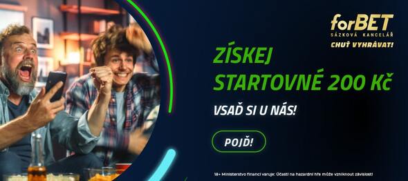 Sázková kancelář forBET - získejte bonus 200 Kč za registraci