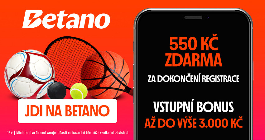 Betano MEGABONUS za registraci ve výši 550 Kč