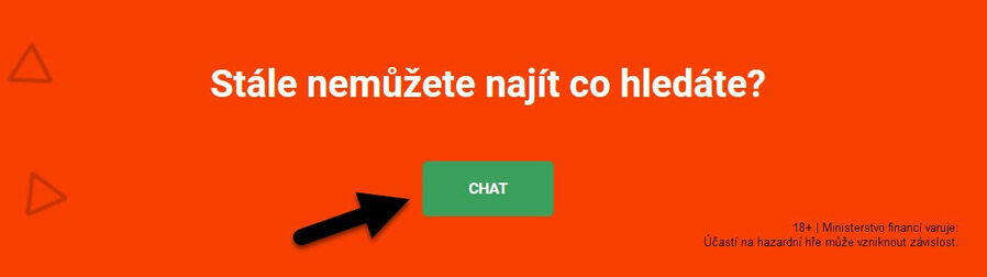 Tlačítko CHAT v&nbsp;Help Centru sázkové kanceláře Betano