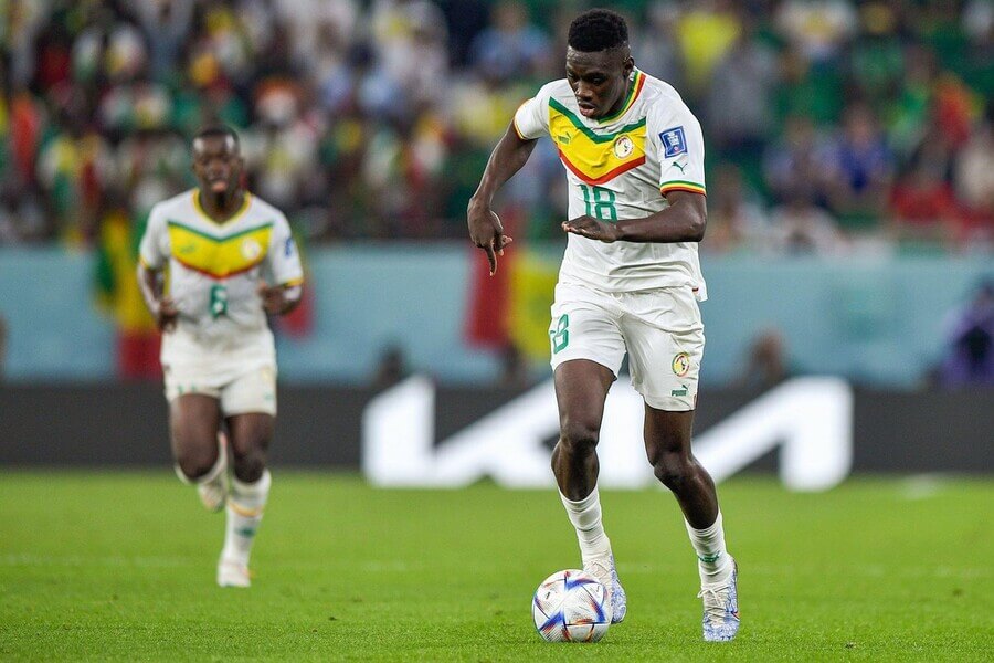 Útočník Senegalu Ismaila Sarr na MS ve fotbale 2022 - Profimedia