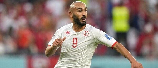 Tuniský útočník Issam Jebali v zápase na MS ve fotbale proti Dánsku - Profimedia