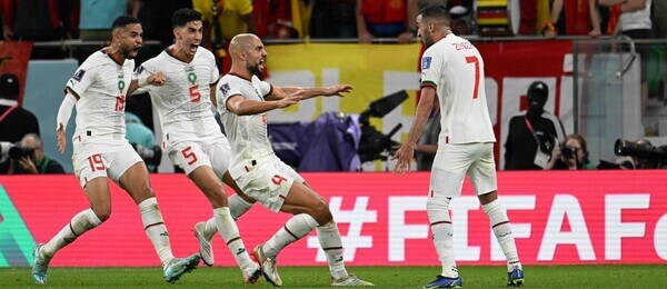 Fotbalisti Maroka slaví gól na MS ve fotbale 2022 - Profimedia