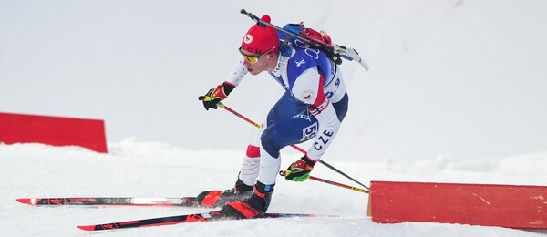 Biatlon, český závodník Mikuláš Karlík během ZOH 2022 v Pekingu