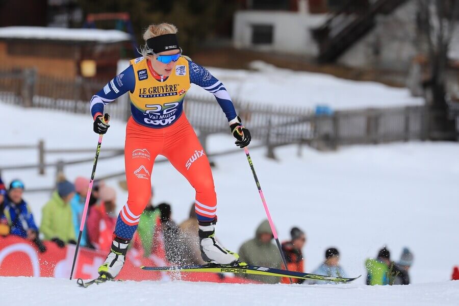 Běh na lyžích, FIS, Kateřina Janatová během Tour de Ski ve švýcarském Val Mustair