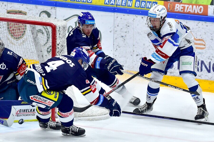 Hokejisté týmů HC Kometa Brno a HC Motor České Budějovice v utkání Tipsport extraligy 2022-2023 - sledujte dnes hokej Kometa - České Budějovice živě v online live streamu - foto Profimedia