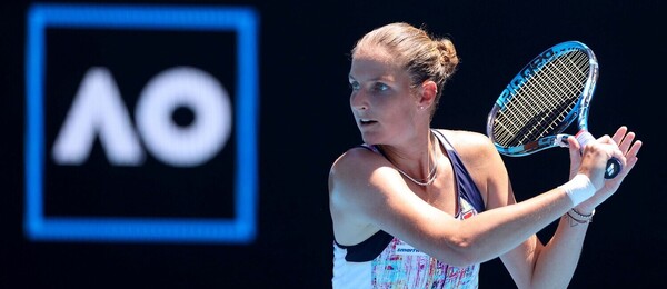Česká tenistka Karolína Plíšková během osmifinále Australian Open 2023 - dnes Plíšková hraje čtvrtfinále s Magdou Linette
