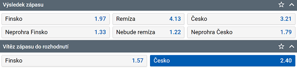 Tip na hokej Finsko vs. Česko v zápase Euro Hockey Tour (11. 2. 2023)