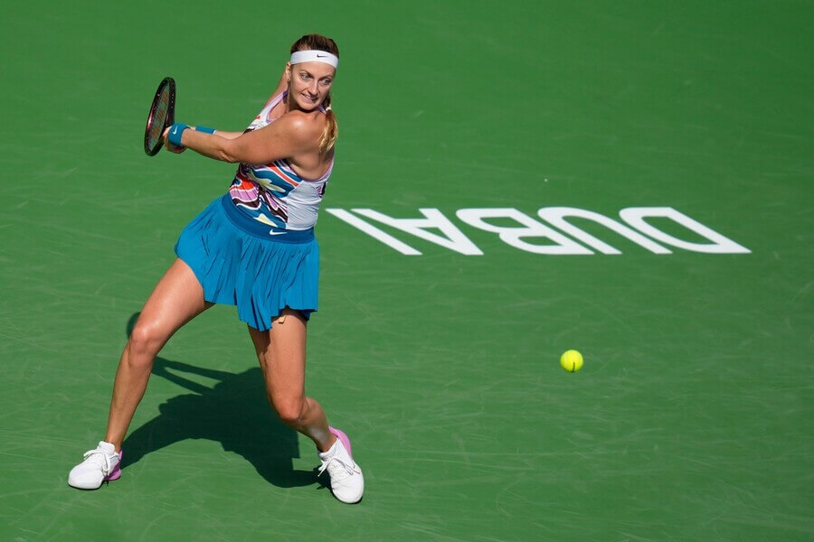 Tenis, WTA, Petra Kvitová na turnaji WTA 1000 v Dubaji, SAE