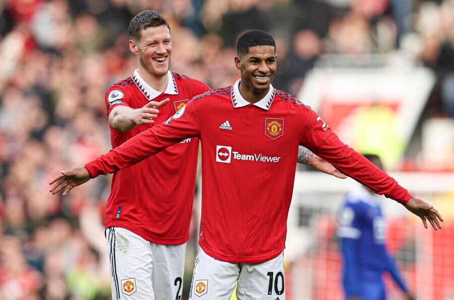 Wout Weghorst a Marcus Rashford