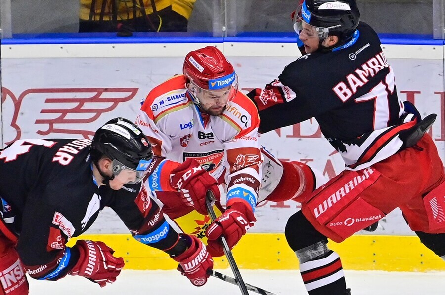 Hokejisté HC Olomouc a Mountfield HK v zápase Tipsport extraligy 2023 - sledujte dnes hokej Olomouc vs Hradec Králové živě - online live stream