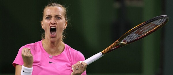 Tenis, WTA, Petra Kvitová se raduje po postupu do osmifinále WTA 1000 Indian Wells