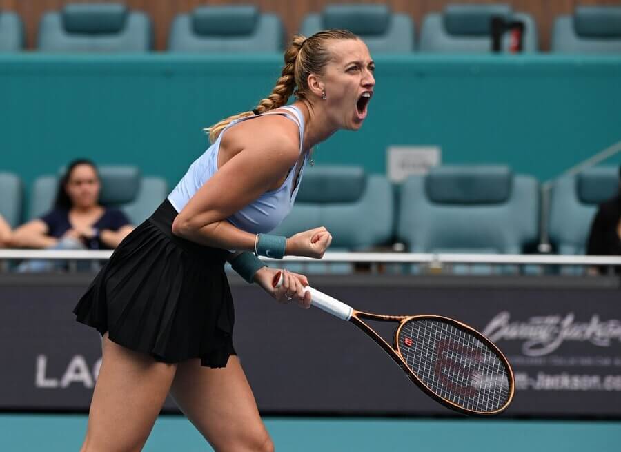 Česká tenistka Petra Kvitová na turnaji WTA Miami Open 2023 po postupu do semifinále - sledujte dnes tenis Kvitová vs Cirstea v Miami 2023 živě - online live stream