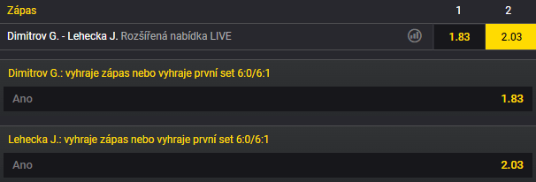Tip na tenis ATP Monte Carlo Masters 2023 - Lehečka vs Dimitrov ve druhém kole dnes [12.4.] živý přenos a live stream online