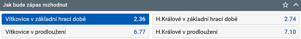 Tip na hokej Vítkovice Ridera vs. Mountfield HK v 7. zápase semifinále play off TELH 2023 (15. 4. od 15:30 živě na TV Tipsport).