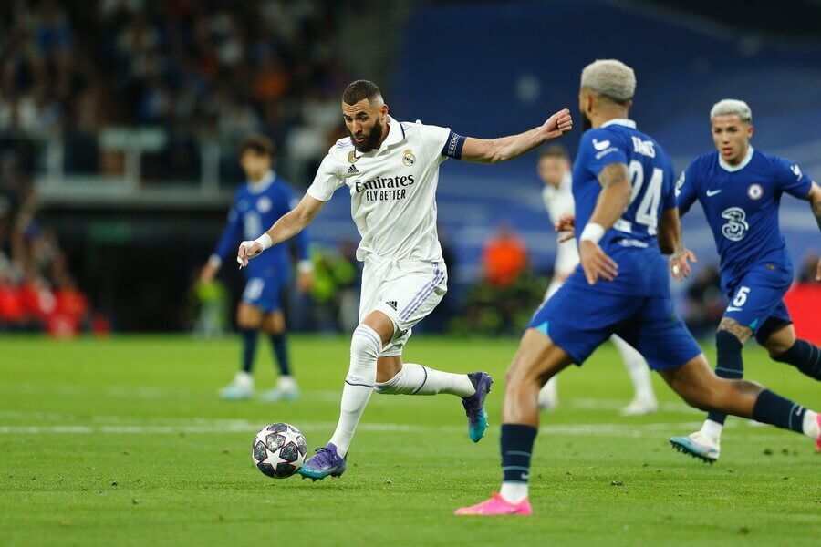 Karim Benzema v prvním zápase proti Chelsea