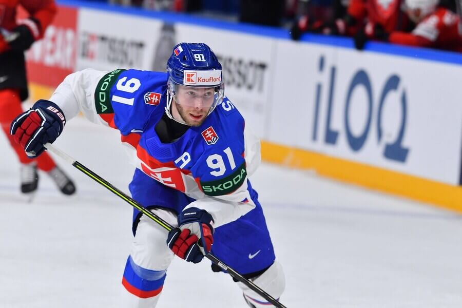 Slovenský reprezentant Matúš Sukeľ na MS v hokeji 2023 - sledujte dnes hokej Kazachstán vs Slovensko živě online