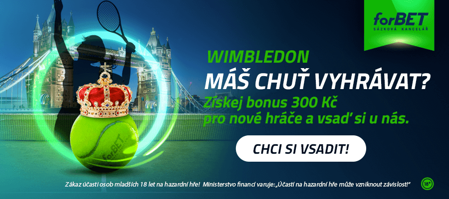 ForBET sázky na Wimbledon - získejte 300 Kč za registraci