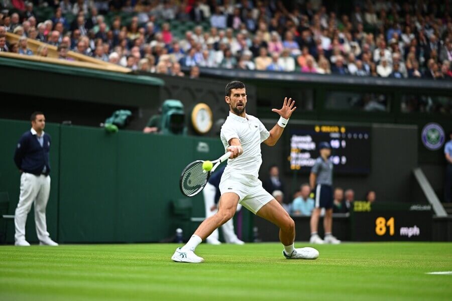 Tenis, Londýn, Novak Djokovič ve vítězném semifinále Wimbledonu 2023 - sledujte dnes finále Djokovič vs Alcaraz živě online