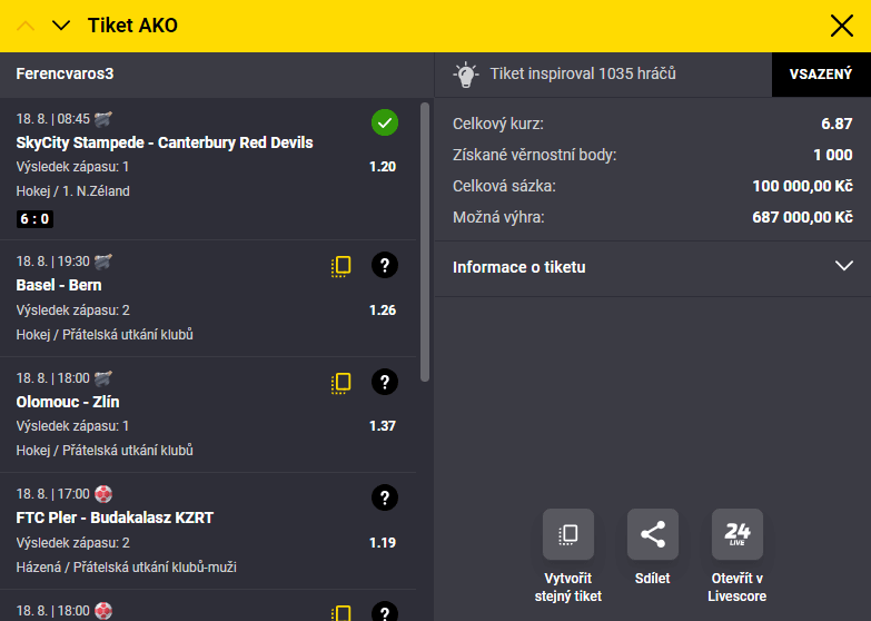 Fortuna inspirace: Jak zkopírovat tiket