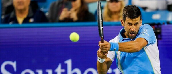 Srbský tenista Novak Djokovič na turnaji ATP Masters Cincinnati 2023, kde si dnes zahraje finále proti Carlosi Alcarazovi