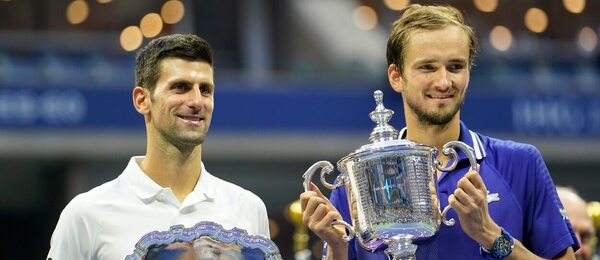 Novak Djokovič a Daniil Medveděv po finále US Open 2021, o titul se utkají také na US Open 2023 - sledujte finále Djokovič vs Medveděv živě
