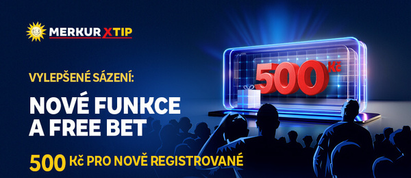 500 Kč FREE bet za první vklad u MerkurXtipu CZ
