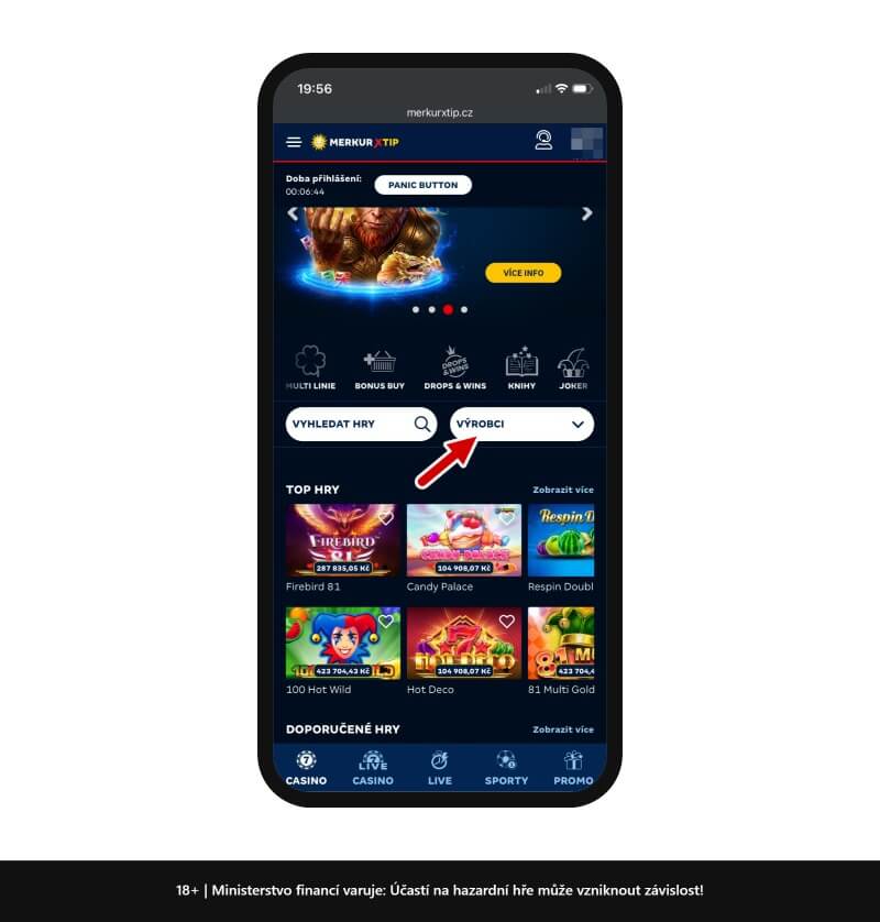 Ze sázkové kanceláře se dá prokliknout na MerkurXtip casino