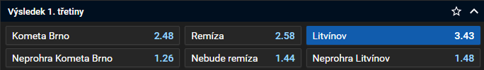 Tip na Kometa vs. Litvínov v Tipsport extralize 22. 9. 2023