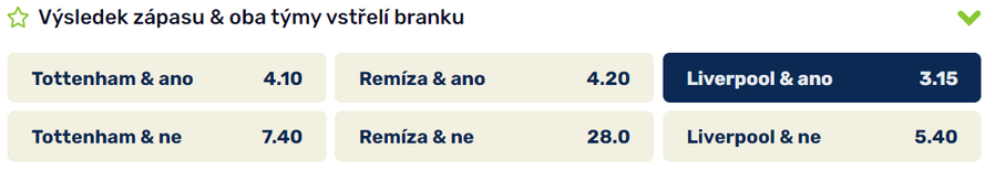 Tip na utkání Tottenham vs. Liverpool