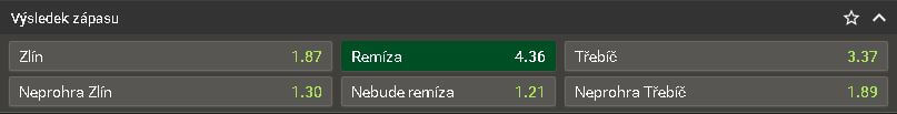 Tip na výsledek zápasu Zlín vs. Třebíč