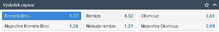 Tip na výsledek zápasu Kometa vs. Olomouc (9. kolo, Tipsport ELH 2023/24)