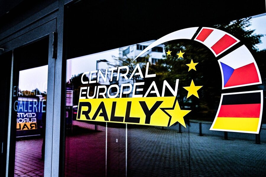 Rally, WRC, logo Středoevropské rally v Česku, Německu a Rakousku - Central European Rally