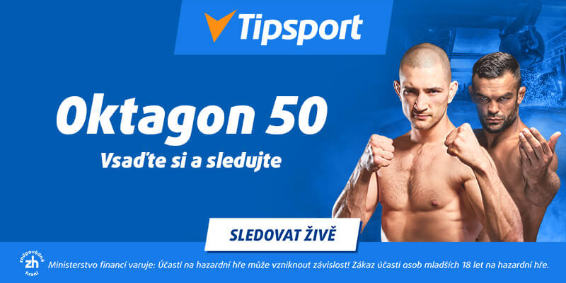 Sledujte MMA turnaj Oktagon 50 dnes od 18:10 živě v online livestreamu na TV Tipsport a vsaďte si na své favority.