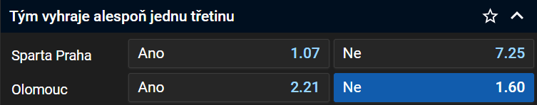 Tip na Sparta vs. Olomouc 30.12. v ELH 2023-2024