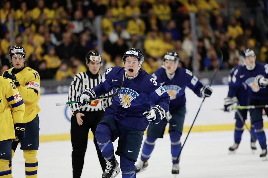 Tommi Mannisto je prvním hráčem, který vstřelil gól do švédské brány na MS v hokeji juniorů 2024