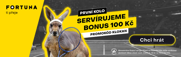 Fortuna servíruje bonus 100 Kč při Australian Open 2024