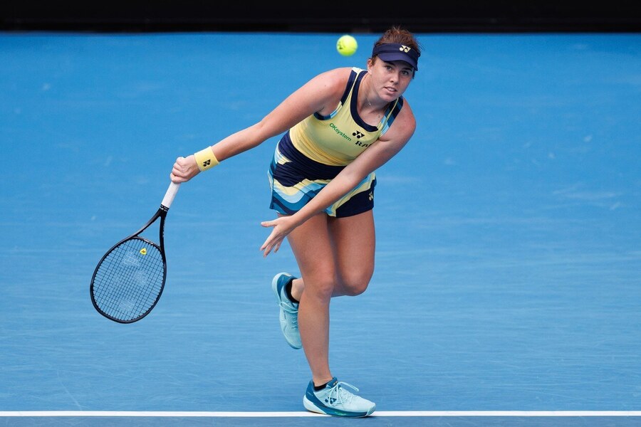 Česká tenistka Linda Nosková ve vítězném utkání 2. kola Australian Open 2024, ve 3. kole ji dnes vyzve Iga Swiatek