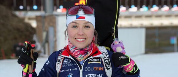 Biatlon, česká závodnice Tereza Voborníková po závodě
