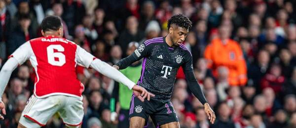 Kingsley Coman vs. Gabriel v prvním utkání čtvrtfinále Ligy mistrů