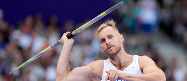 Český oštěpař Jakub Vadlejch v kvalifikace během Letní olympiády 2024 v Paříži, dnes večer Vadlejch hází finále
