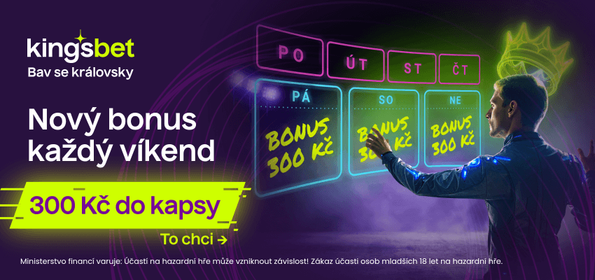 Kingsbet nabízí 300&nbsp;korun přímo na ruku